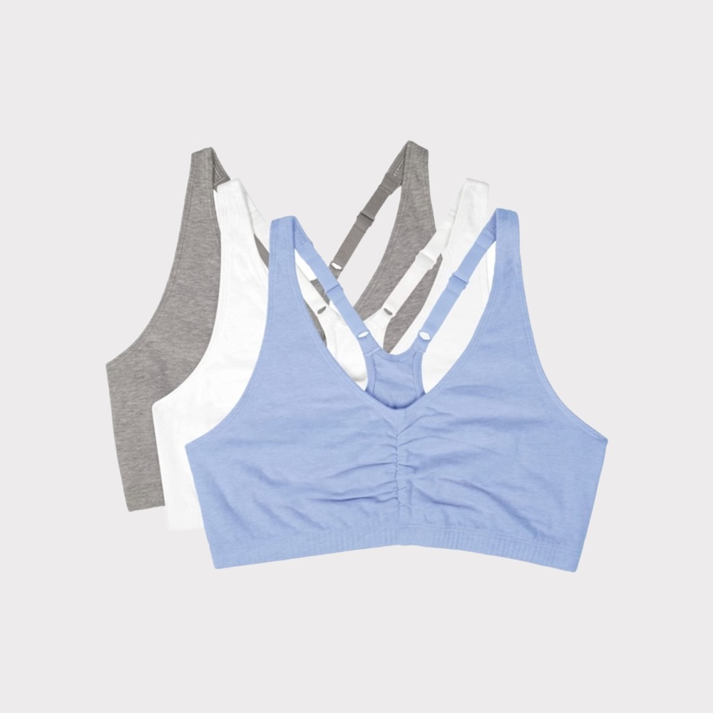 Fruit of the Loom Women’s Adjustable Shirred Front Racerback Sports Bra